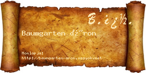 Baumgarten Áron névjegykártya