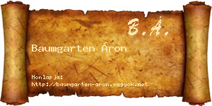 Baumgarten Áron névjegykártya